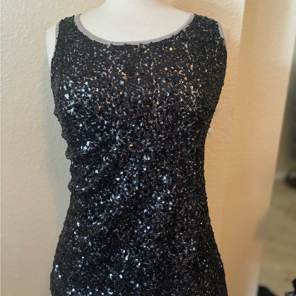 INC International Concepts Black Sequin blouse